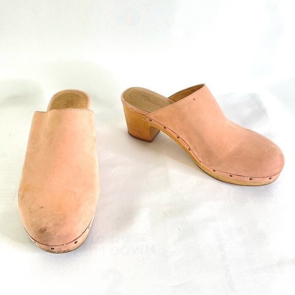 Madewell The Rae Clogs Dusty Clay Wooden Heel Round Toe Sz 9 - Picture 5 of 10